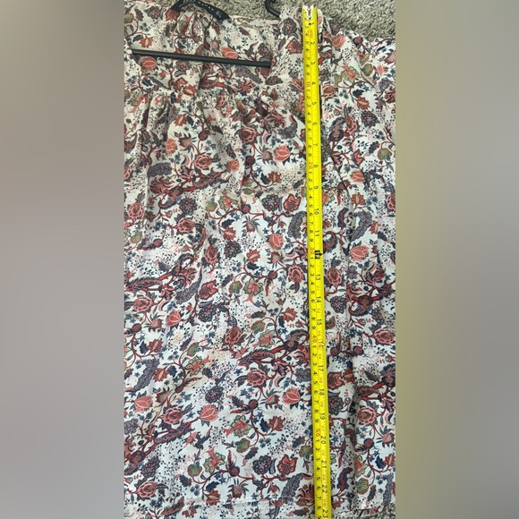 Zara 100% Silk Bohemian Peasant Print Blouse‎ Large - Picture 5 of 9